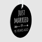 Gewoon getrouwd 15 jaar geleden. ornament (voorkant)