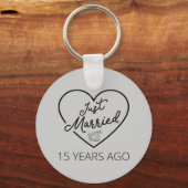 Gewoon getrouwd 15 jaar geleden sleutelhanger (Voorkant)