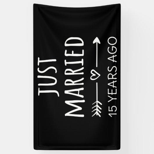 Gewoon getrouwd 15 jaar geleden. spandoek (Verticaal)