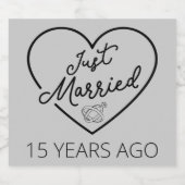 Gewoon getrouwd 15 jaar geleden sparkling wijnetiket (Enkel label)