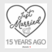 Gewoon getrouwd 15 jaar geleden sticker (Vel)