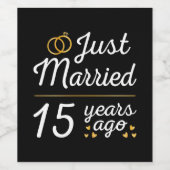 Gewoon getrouwd 15 jaar geleden wijn etiket (Enkel label)