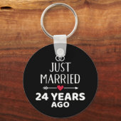 Gewoon getrouwd 24 jaar geleden 24 jaar geleden tr sleutelhanger (Voorkant)