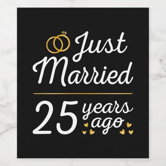 Gewoon getrouwd 25 jaar geleden II Wijn Etiket (Enkel label)