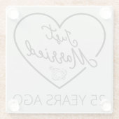 Gewoon getrouwd 25 jaar geleden III Glazen Onderzetter (Achterkant)