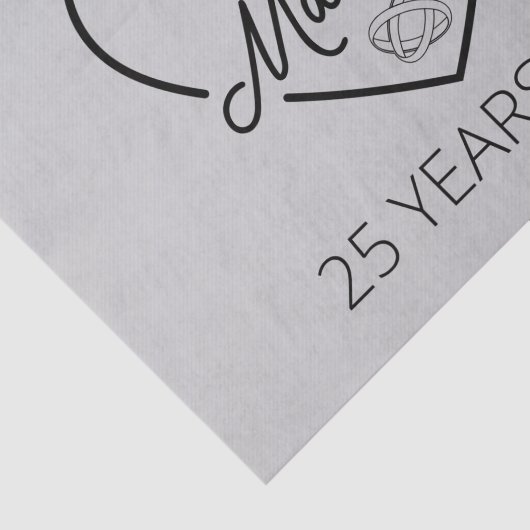 Gewoon getrouwd 25 jaar geleden III Tissuepapier (Detail)