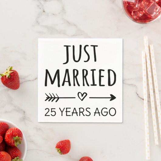 Gewoon getrouwd 25 jaar geleden servet (Insitu)