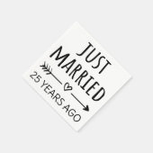 Gewoon getrouwd 25 jaar geleden servet (Hoek)