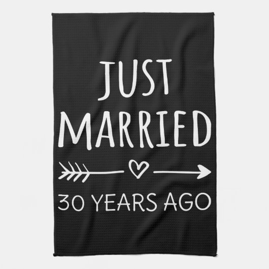Gewoon getrouwd 30 jaar geleden. theedoek (Verticaal)