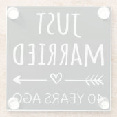 Gewoon getrouwd 40 jaar geleden glazen onderzetter (Achterkant)