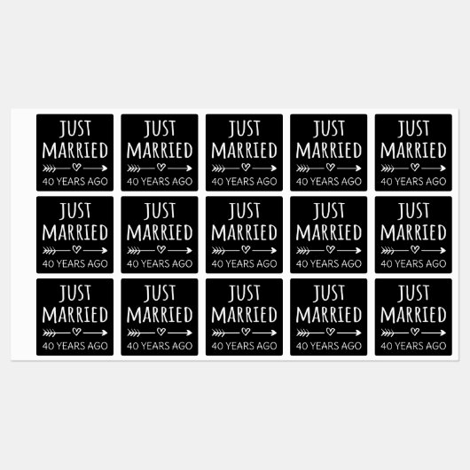 Gewoon getrouwd 40 jaar geleden labels (Vel)