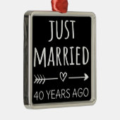 Gewoon getrouwd 40 jaar geleden metalen ornament (Rechts)