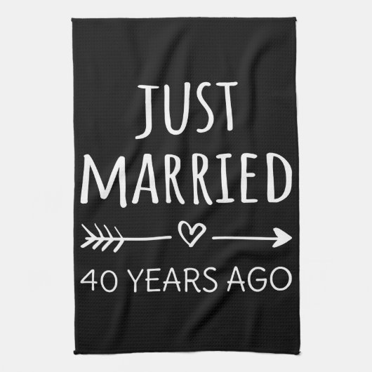 Gewoon getrouwd 40 jaar geleden theedoek (Verticaal)