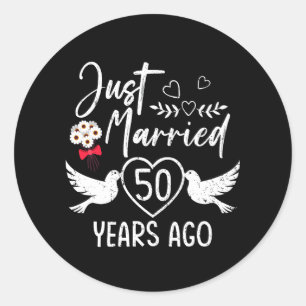 Gewoon getrouwd 50 jaar geleden 50e man vrouw Anni Ronde Sticker
