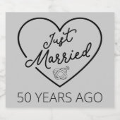 Gewoon getrouwd 50 jaar geleden III Sparkling Wijnetiket (Enkel label)