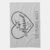 Gewoon getrouwd 50 jaar geleden III Theedoek (Verticaal)