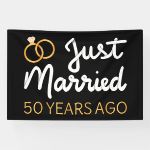 Gewoon getrouwd 50 jaar geleden IV Spandoek