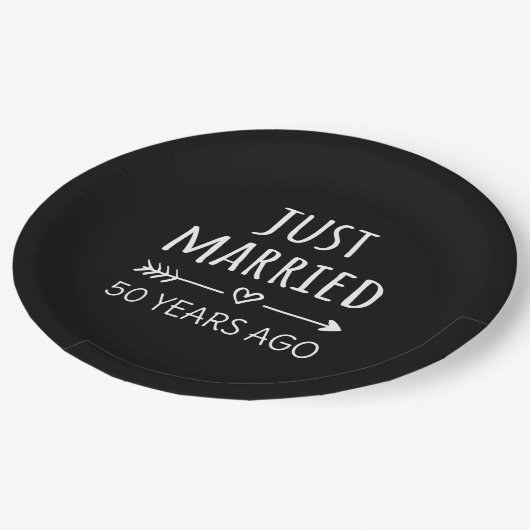 Gewoon getrouwd 50 jaar geleden... papieren bordje (Gekanteld)