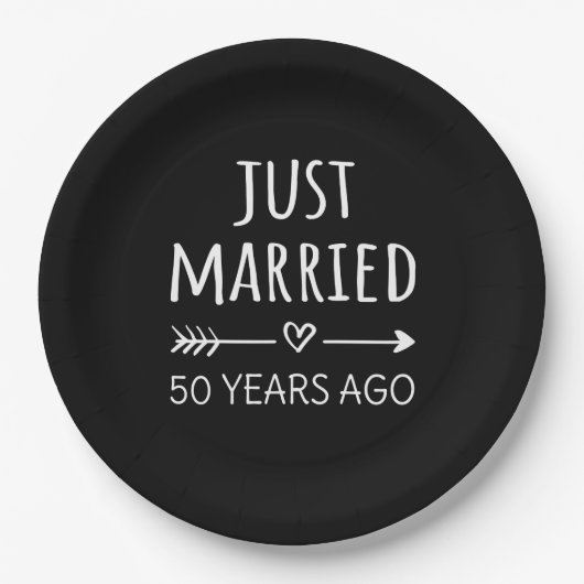 Gewoon getrouwd 50 jaar geleden... papieren bordje (Voorkant)