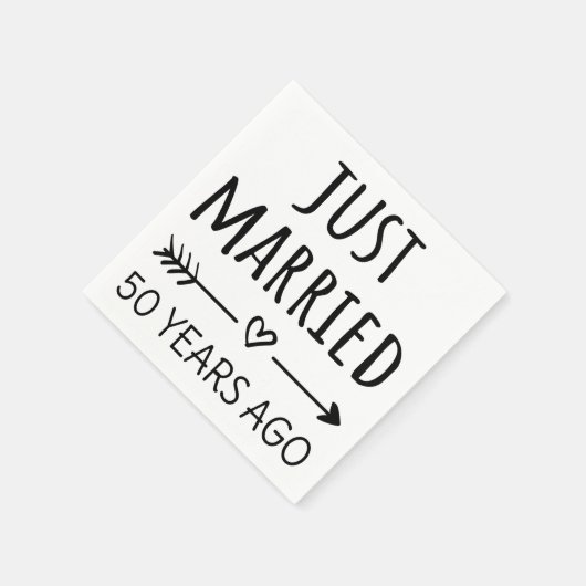 Gewoon getrouwd 50 jaar geleden... servet (Hoek)