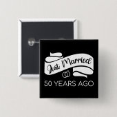 Gewoon getrouwd 50 jaar geleden V Vierkante Button 5,1 Cm (Voorkant /achterkant)