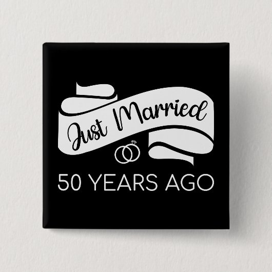 Gewoon getrouwd 50 jaar geleden V Vierkante Button 5,1 Cm (Voorkant)