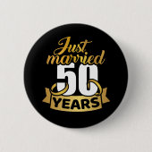 Gewoon getrouwd 50 jaar gouden bruiloft ronde button 5,7 cm (Voorkant)