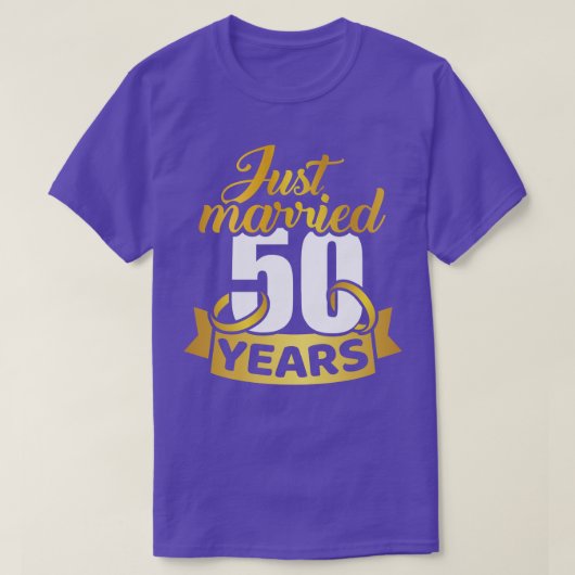 Gewoon getrouwd 50 jaar gouden bruiloft t-shirt (Design voorkant)