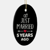 Gewoon getrouwd 5 jaar geleden, 5 jaar geleden keramisch ornament (Rechts)