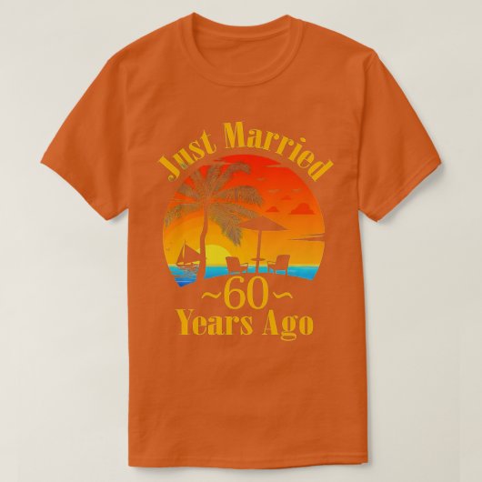 Gewoon getrouwd 60 jaar geleden grappige 60ste bru t-shirt (Design voorkant)