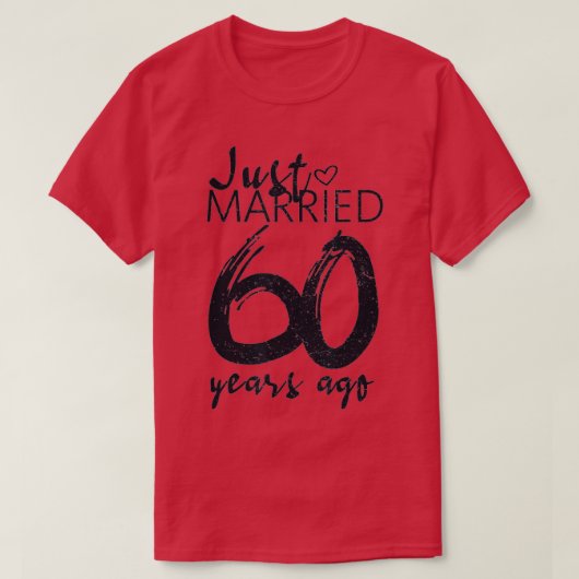 Gewoon getrouwd 60 jaar geleden grappige 60ste bru t-shirt (Design voorkant)