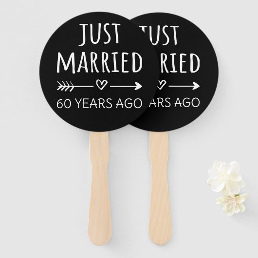 Gewoon getrouwd 60 jaar geleden. handwaaier (Voorkant en achterkant)