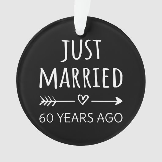 Gewoon getrouwd 60 jaar geleden. ornament (voorkant)