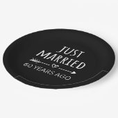 Gewoon getrouwd 60 jaar geleden. papieren bordje (Gekanteld)