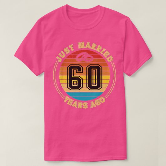 Gewoon getrouwd 60 jaar geleden... Romantic 60th W T-shirt (Design voorkant)