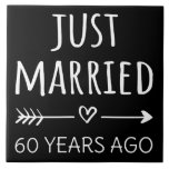 Gewoon getrouwd 60 jaar geleden. tegeltje<br><div class="desc">Designkeuken, perfect voor anyone who's been married for 60 years and to a wedding vow renewal ceremony. It makes a great matching outfit for coupons! 'Just Marriott 60 Years Ago' quote for a koppel who got married 60 years ago or a koppel renewing wedding vows on their wedding verjaarary. Is...</div>