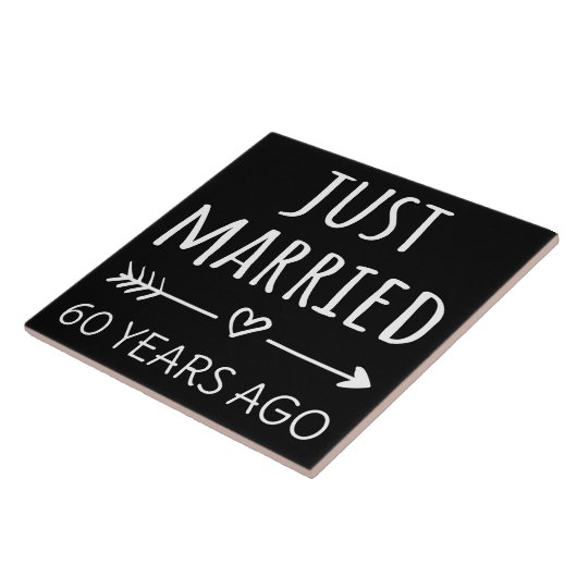 Gewoon getrouwd 60 jaar geleden. tegeltje (Zijkant)