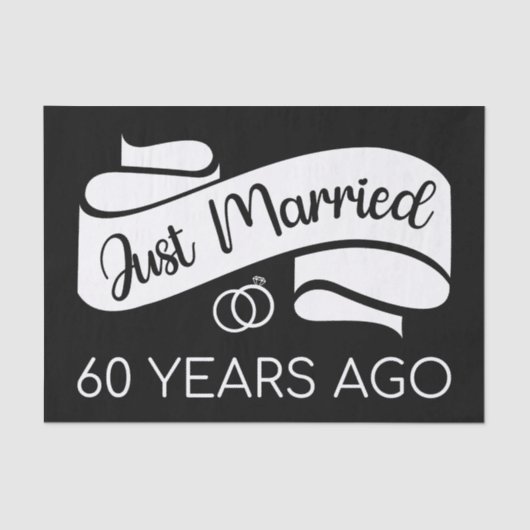 Gewoon getrouwd 60 jaar geleden V Tissuepapier (Voorkant)