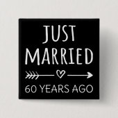 Gewoon getrouwd 60 jaar geleden. vierkante button 5,1 cm (Voorkant)