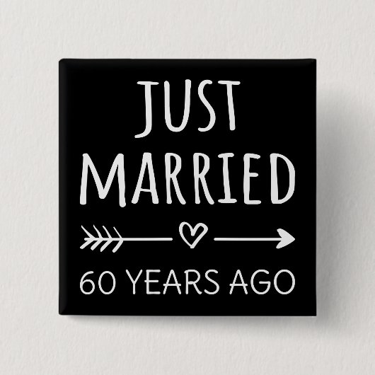 Gewoon getrouwd 60 jaar geleden. vierkante button 5,1 cm (Voorkant)