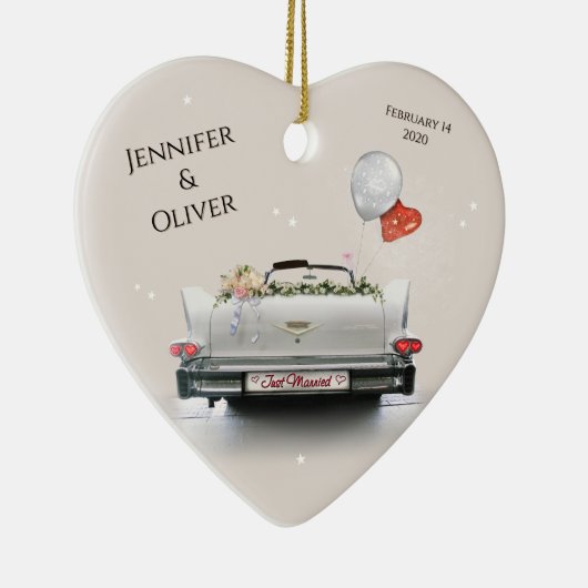 Gewoon getrouwd (aanpasbaar) keramisch ornament (Rechts)