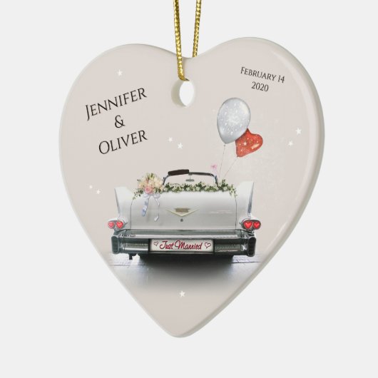 Gewoon getrouwd (aanpasbaar) keramisch ornament (Links)