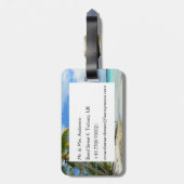 Gewoon getrouwd bagagelabel voor tropische honingr (Achterkant verticaal)