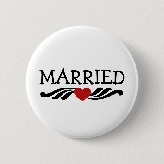 Gewoon getrouwd bride en bruom ronde button 5,7 cm (Voorkant)