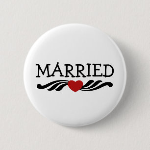 Gewoon getrouwd bride en bruom ronde button 5,7 cm
