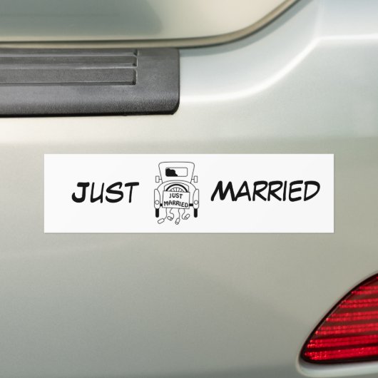 "Gewoon getrouwd" Bumpersticker (Op auto)