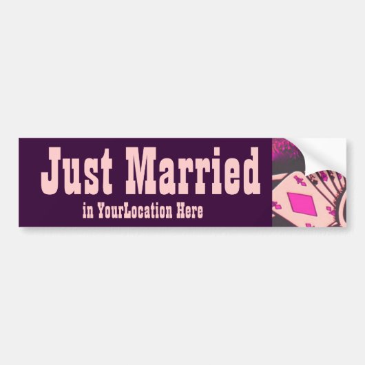 Gewoon getrouwd Casino Gambler Bumpersticker (Voorkant)