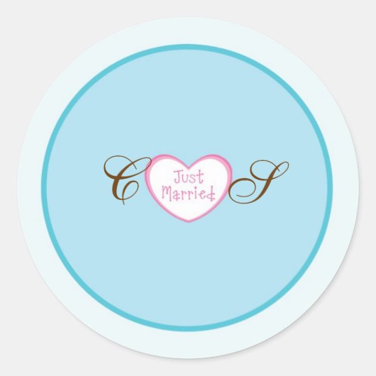 Gewoon getrouwd Classic Car bruiloft gunst Sticker (Voorkant)