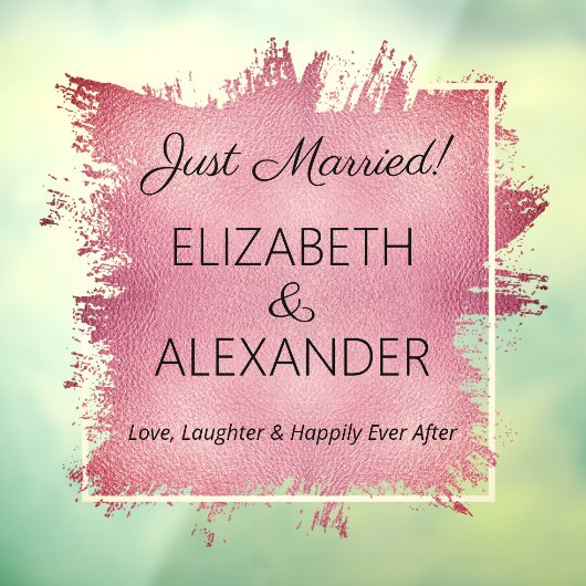 Gewoon getrouwd. Dusty Roos Faux Folie Raamsticker (Vel 3)