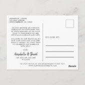 Gewoon getrouwd Elegant Briefkaart voor het bruilo (Achterkant)